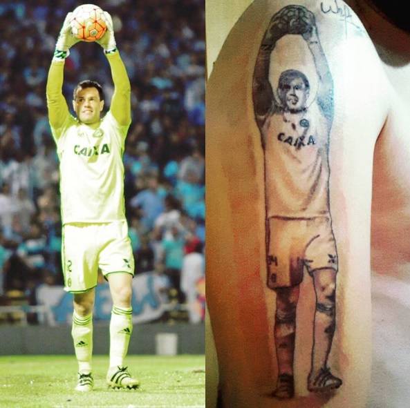 Torcedor do Coritiba tatua imagem do goleiro Wilson; saiba motivo da homenagem