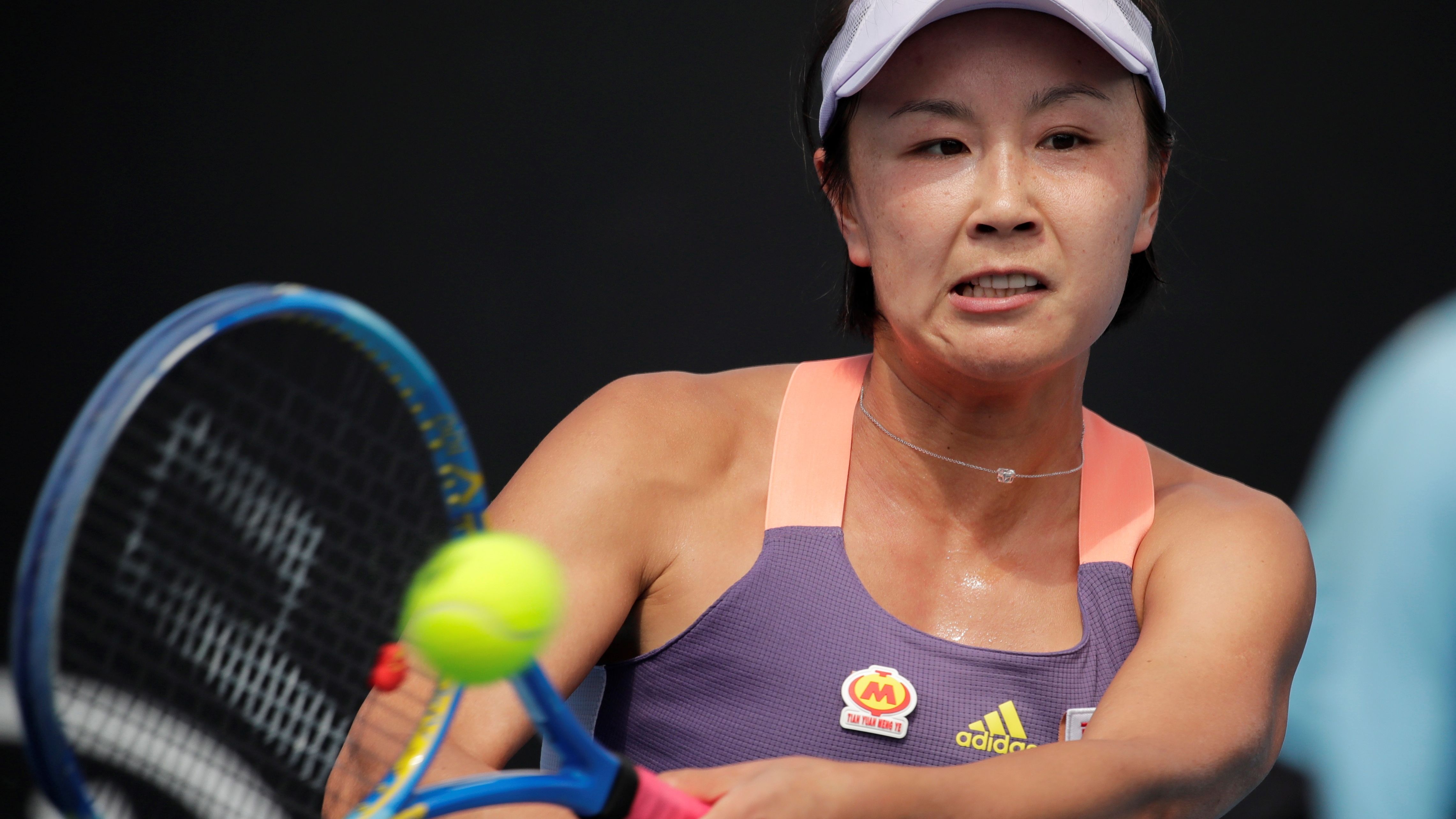 Peng Shuai durante partida no Australian Open de 2020