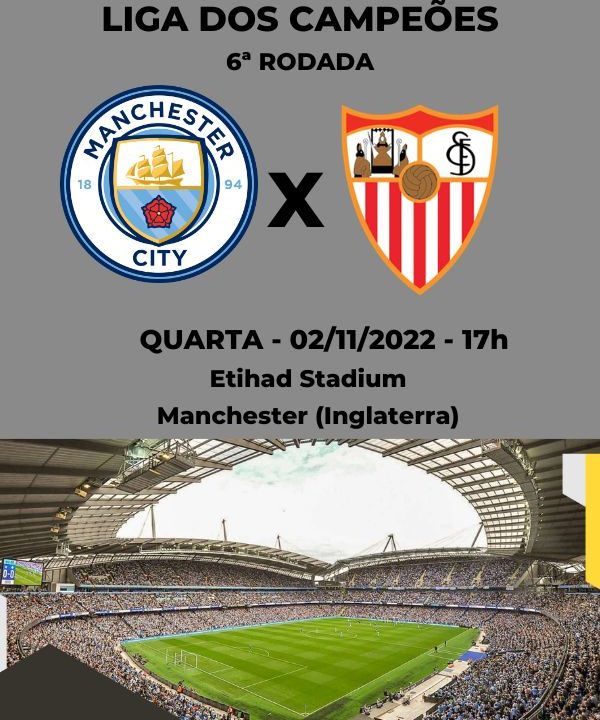 Manchester City x Sevilla: onde assistir ao jogo pela Champions League -  Superesportes