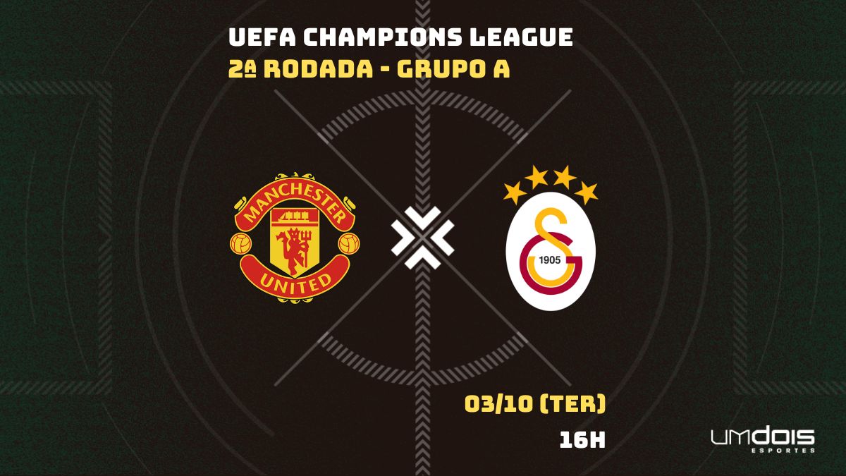 Onde assistir o jogo do Manchester United x Galatasaray hoje, terça-feira,  3, pela Champions League