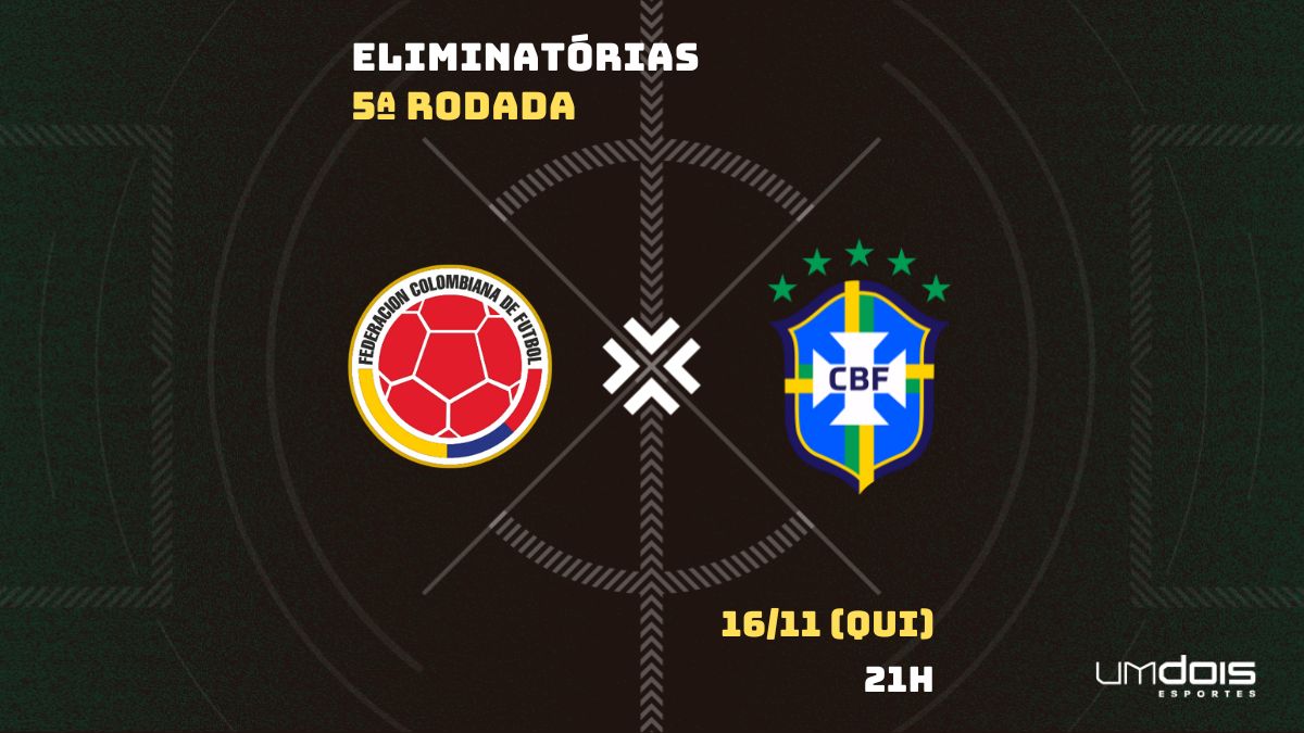 Brasil x Colômbia: onde assistir ao jogo desta 5ª feira (16)