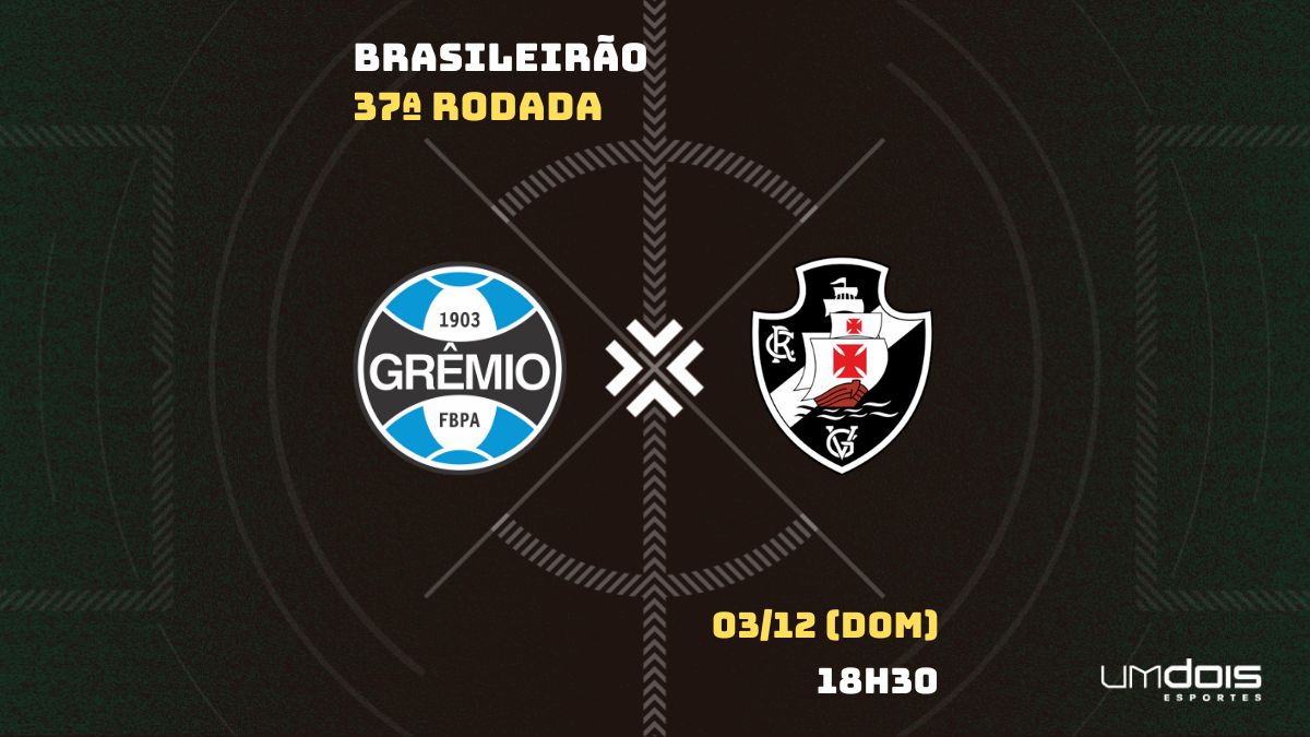 Onde assistir Grêmio x Vasco AO VIVO pela 37ª rodada da Série A