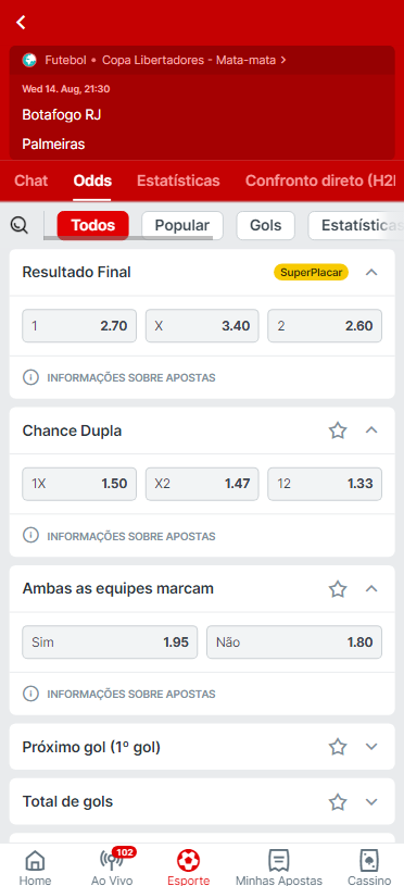 Mercados de Apostas de Futebol na Superbet