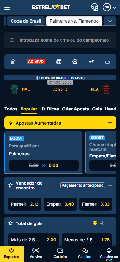 Mercados de Futebol na Estrela.Bet