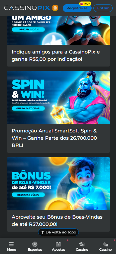 Promoções da Cassinopix