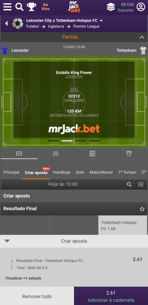Sistema de Criar Aposta da MrJack.Bet