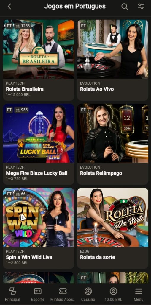 Parimatch cassino ao vivo