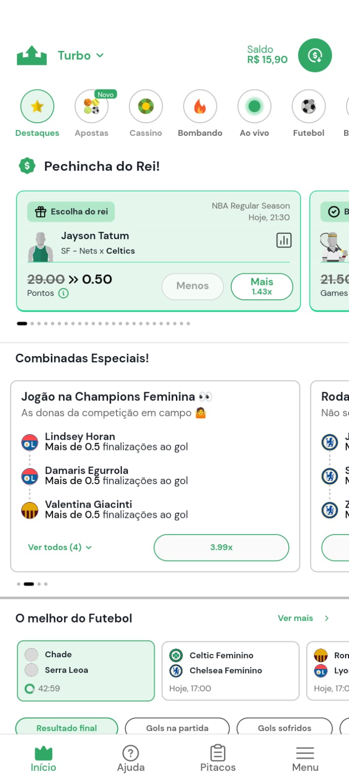 Tela do Rei do Pitaco no modo Turbo