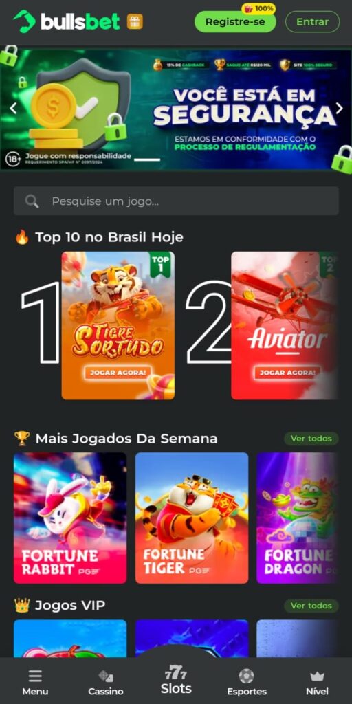 Captura de tela do Bullsbet