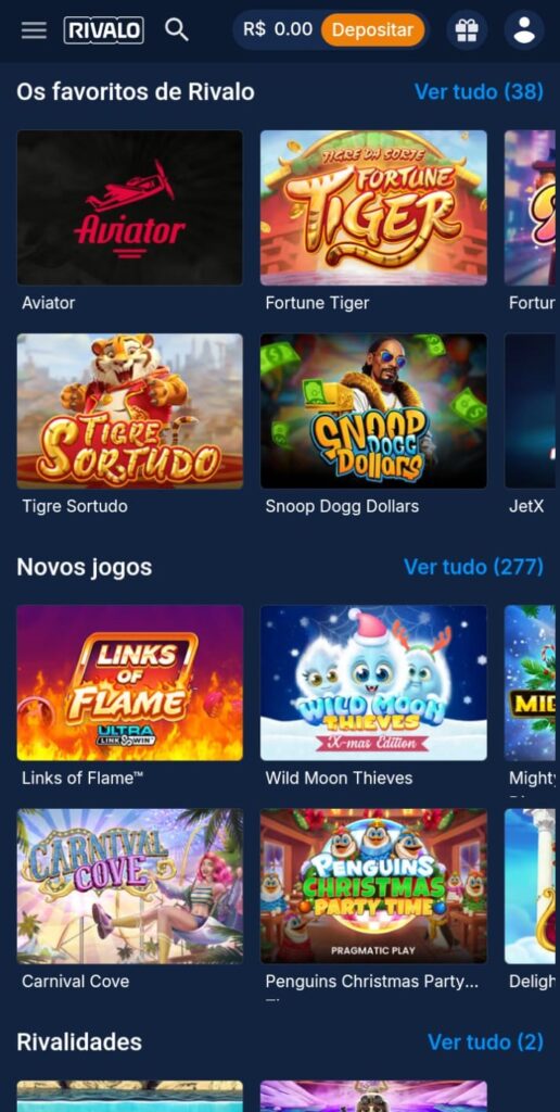 Jogos de cassino na Rivalo