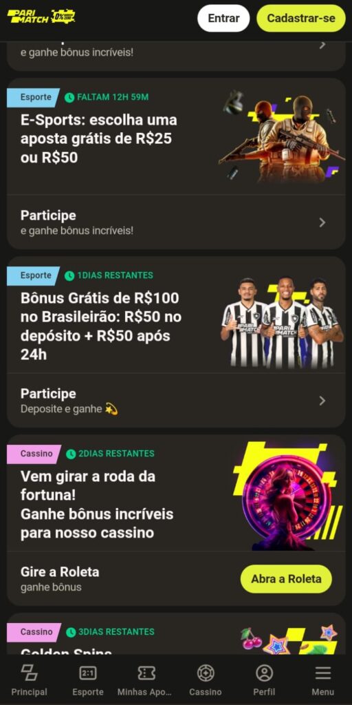 Parimatch bônus