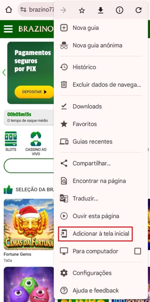 Brazino777 no Android