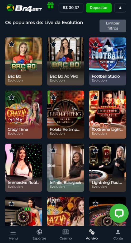 Cassino ao vivo br4bet