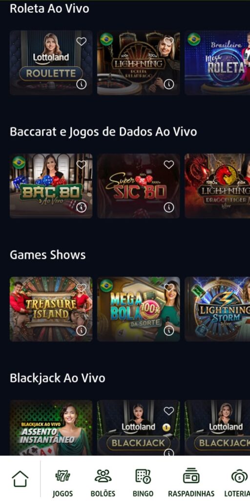 Cassino ao vivo Lottoland