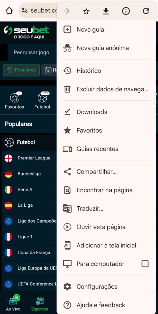 SeuBet APP Atalho