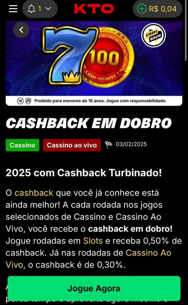 Cashback para Fortune Tiger na KTO