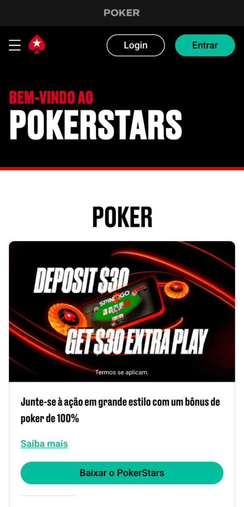 plataforma de poker online PokerStars