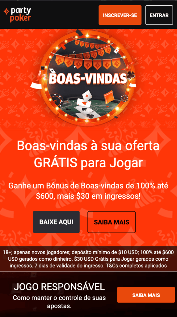 jogar poker online na Party Poker