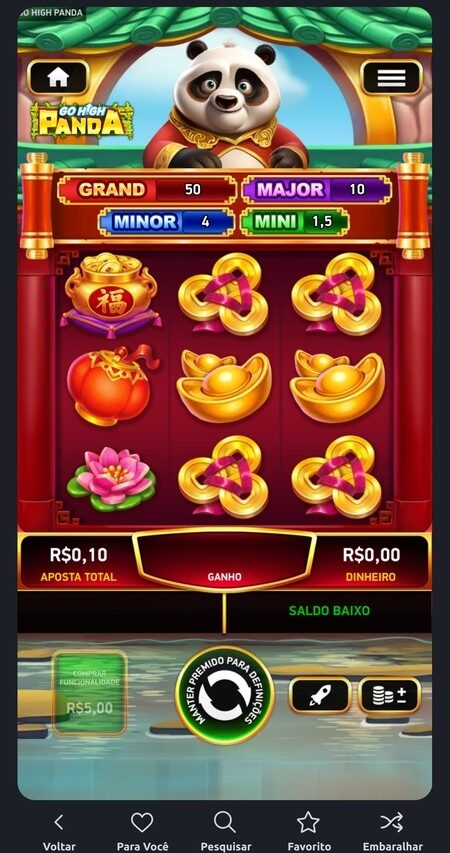 Go High Panda slot com bet de 10 centavos