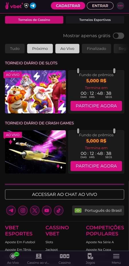 Pagina inicial da Vbet