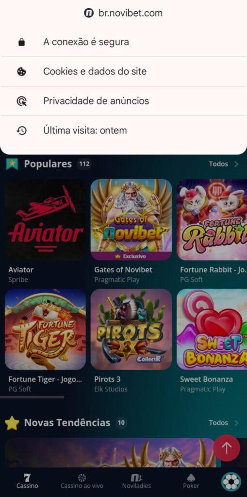 Conexão segura dos cassinos online