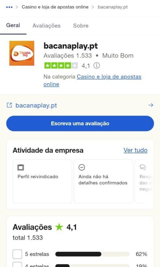 BacanaPlay TrustPilot