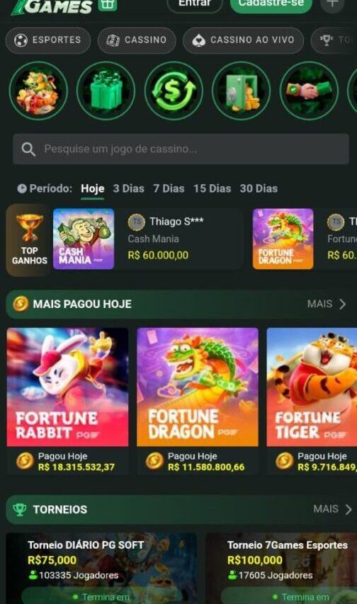 TelaInicial da 7Games.BET
