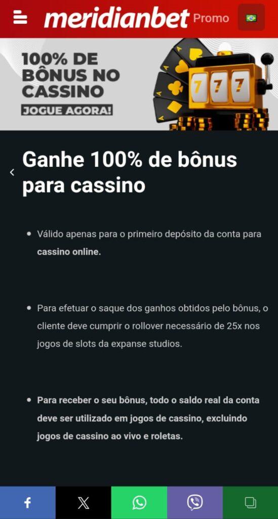 Meridianbet bônus de cassino
