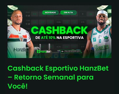 Cashback para apostas esportivas da HanzBet