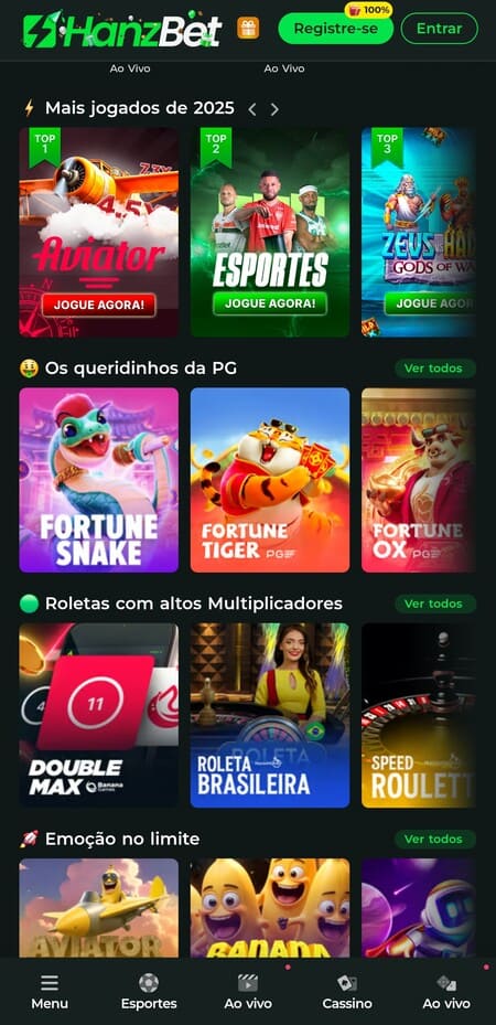 Jogos do cassino HanzBet