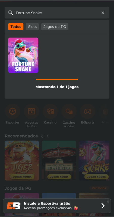 Fortune Snake na EsportivaBet