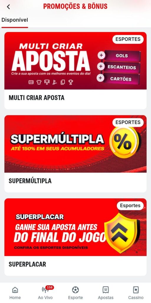 Página de promoções da Superbet