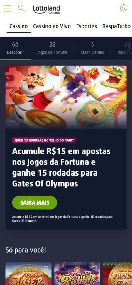 Pagina inicial da Lottoland