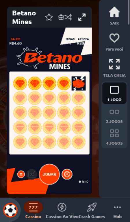 Derrota no Betano Mines
