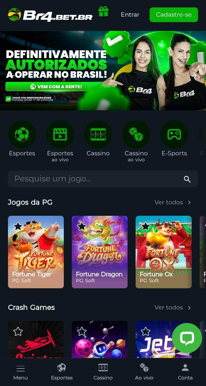 Página inicial do cassino da Br4bet