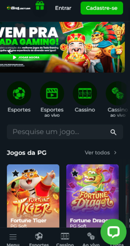 Br4Bet com tigrinho na pagina inicial