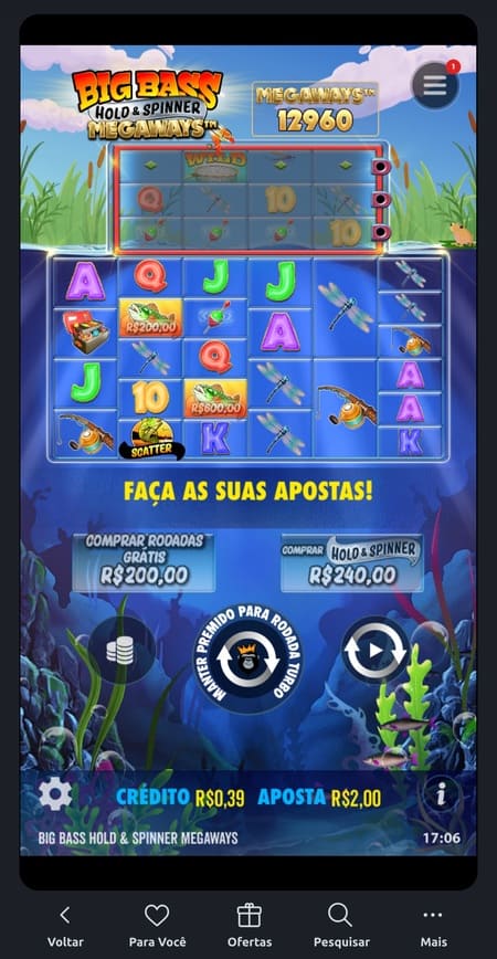 Big Bass Hold and Spinner Megaways nos cassinos com Pix