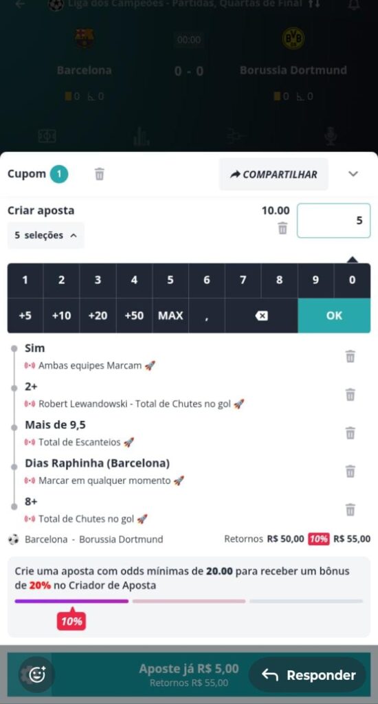 Cupom de aposta com o Criador de Aposta Boost da Novibet