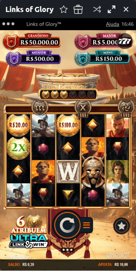 Tela inicial do Links of Glory