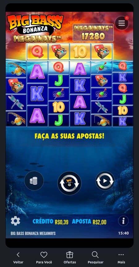 Tela inicial do Big Bass Bonanza Megaways