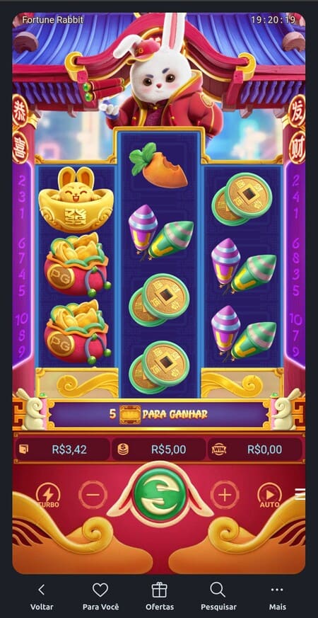Tela inicial do Fortune Rabbit