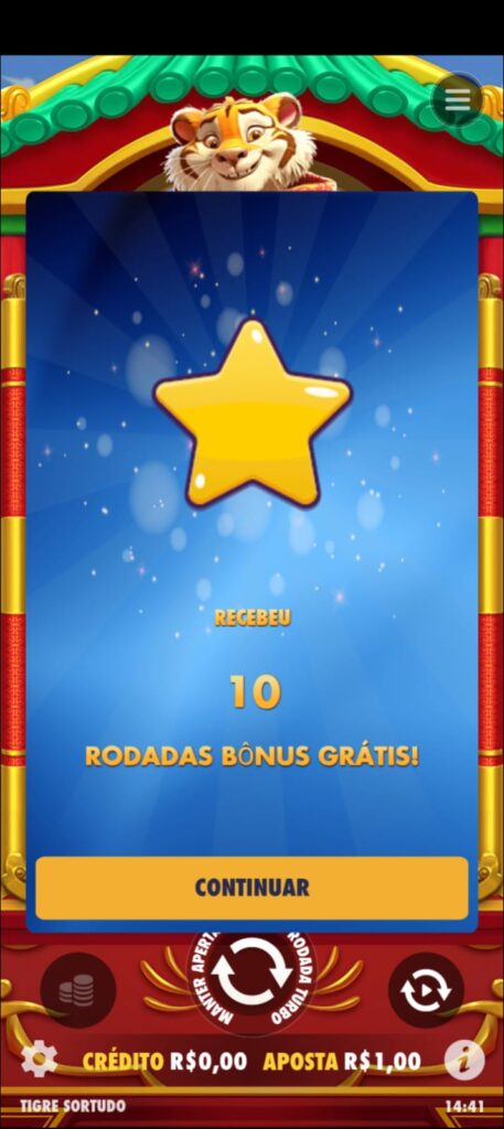 Print das rodadas grátis do bônus sem depósito da BetdáSorte