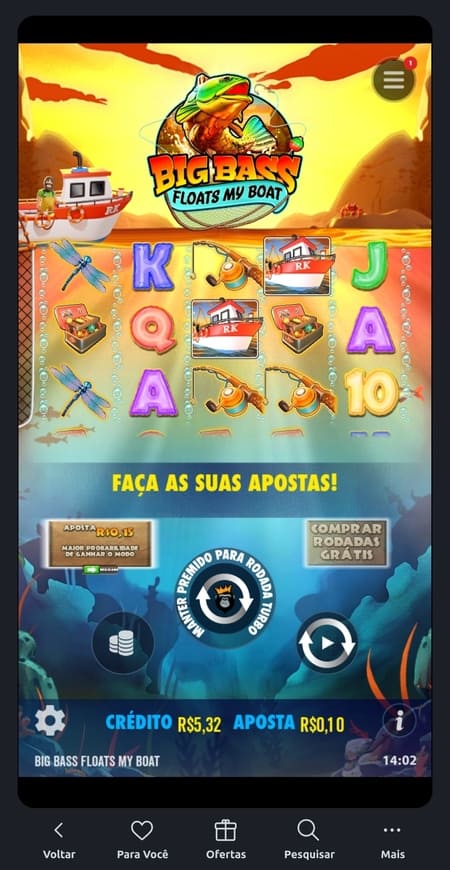 Tela inicial do Big Bass Floats My Boat