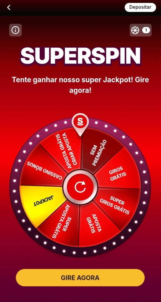 Página da Superspin da Superbet
