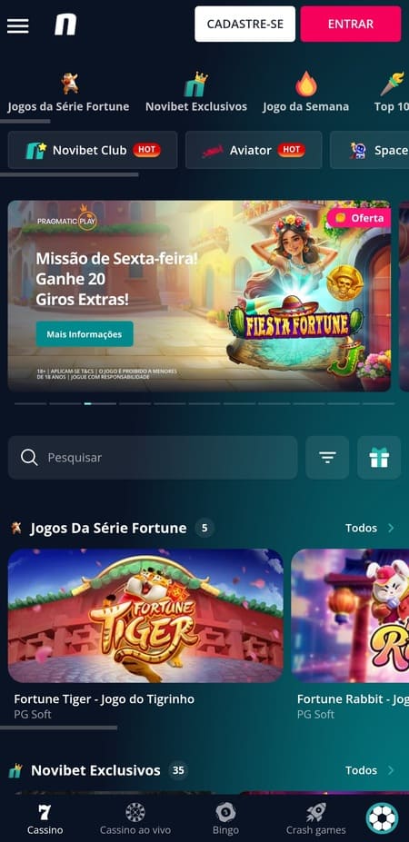 Slots de alta volatilidade na Novibet