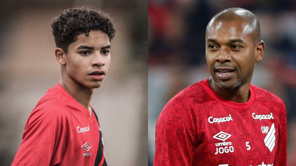 Davi Roza e o pai, Fernandinho, ex-Athletico