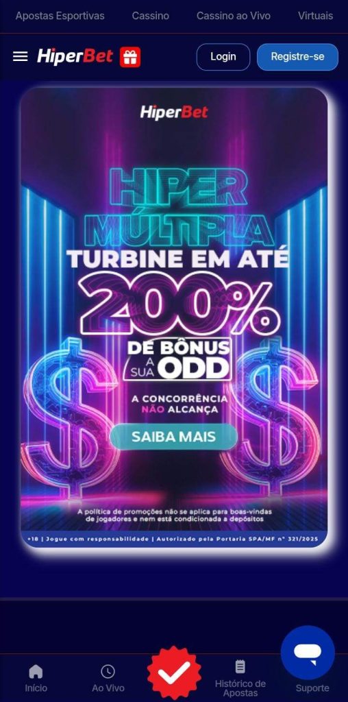 Banner do bônus de Hipermúltipla da HiperBet