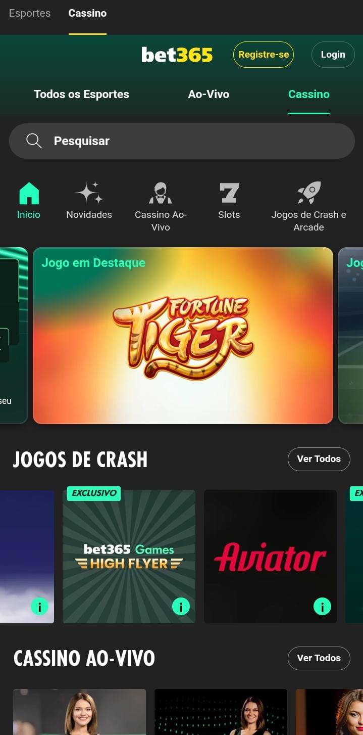 Bet365 página de cassino