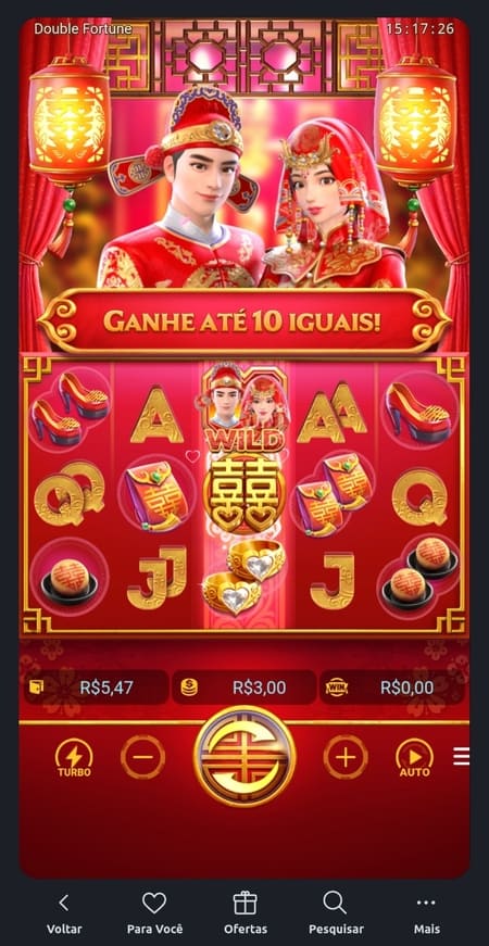 Tela inicial do Double Fortune