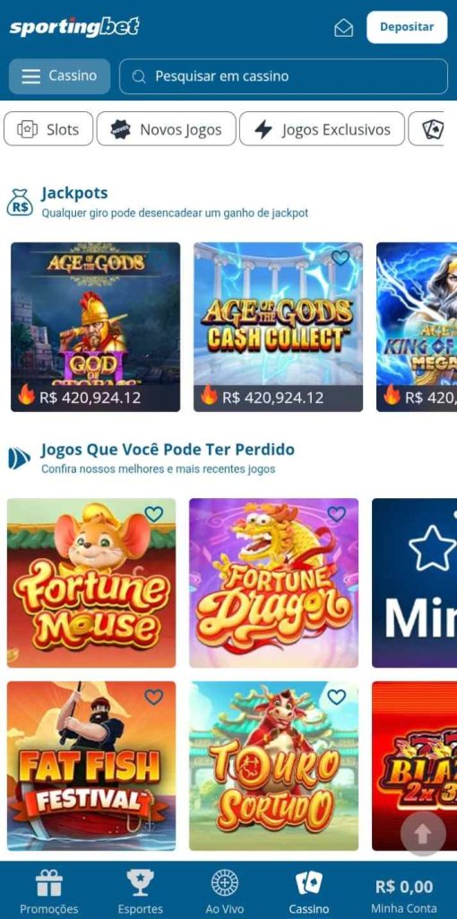 Página de jackpots da Sportingbet